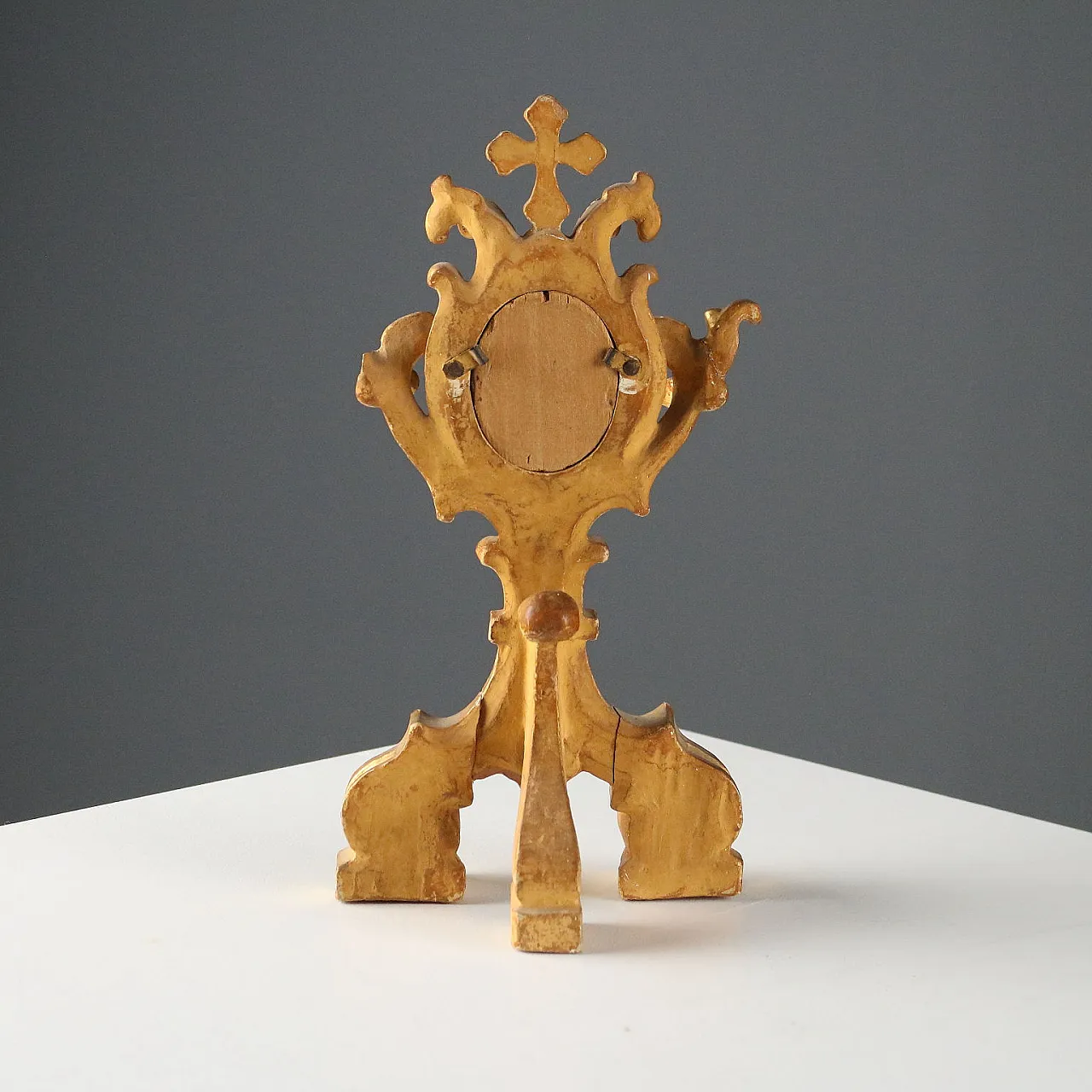 Reliquiario in legno dorato, '700 3