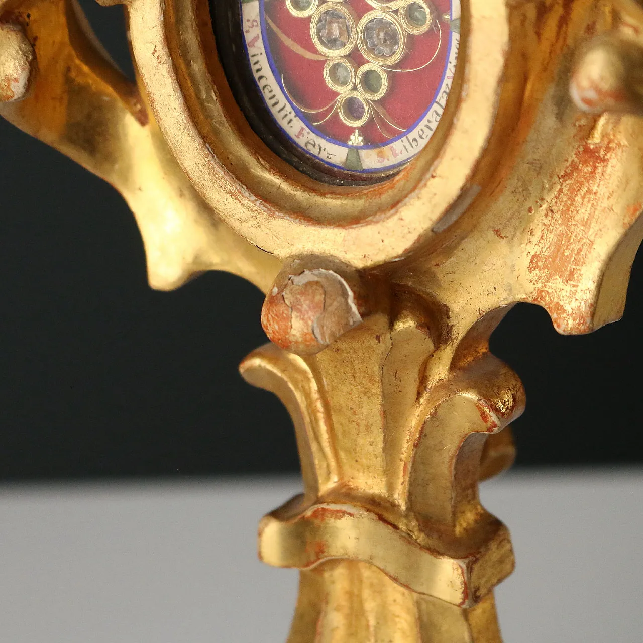 Reliquiario in legno dorato, '700 9