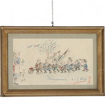 Drawing by Edoardo Giordano, pencil on paper, early 20th century