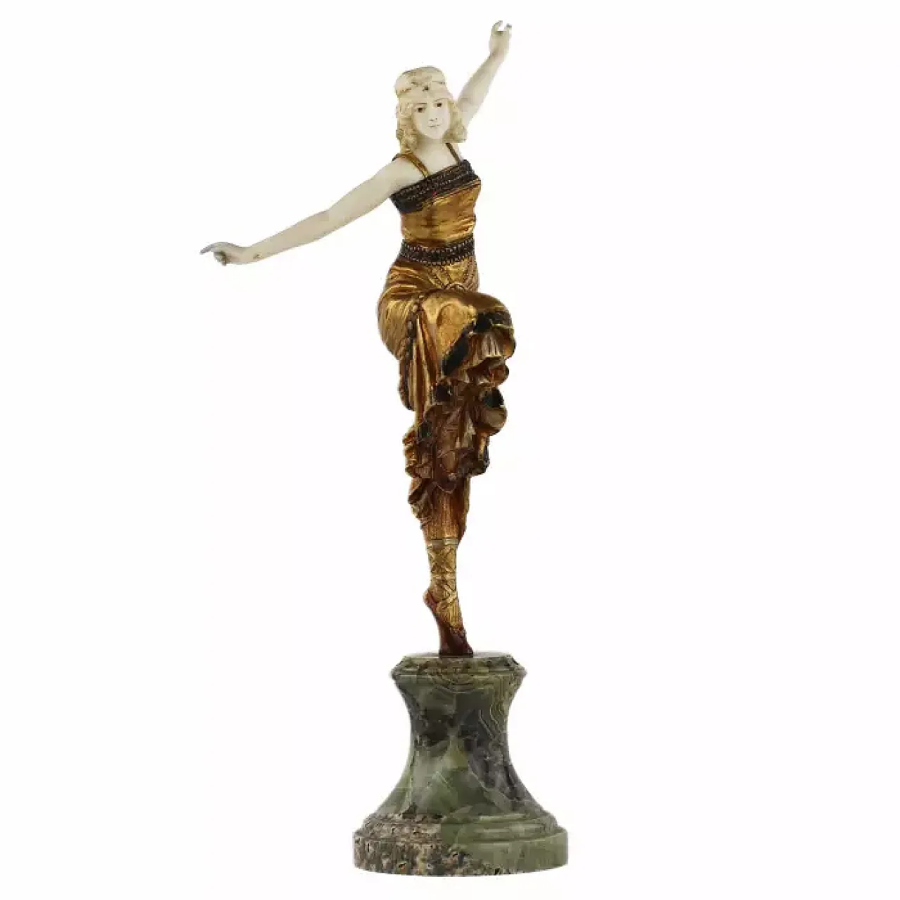 Ballerina russa di Paul Philippe, scultura crisoelefantina, anni '20 1