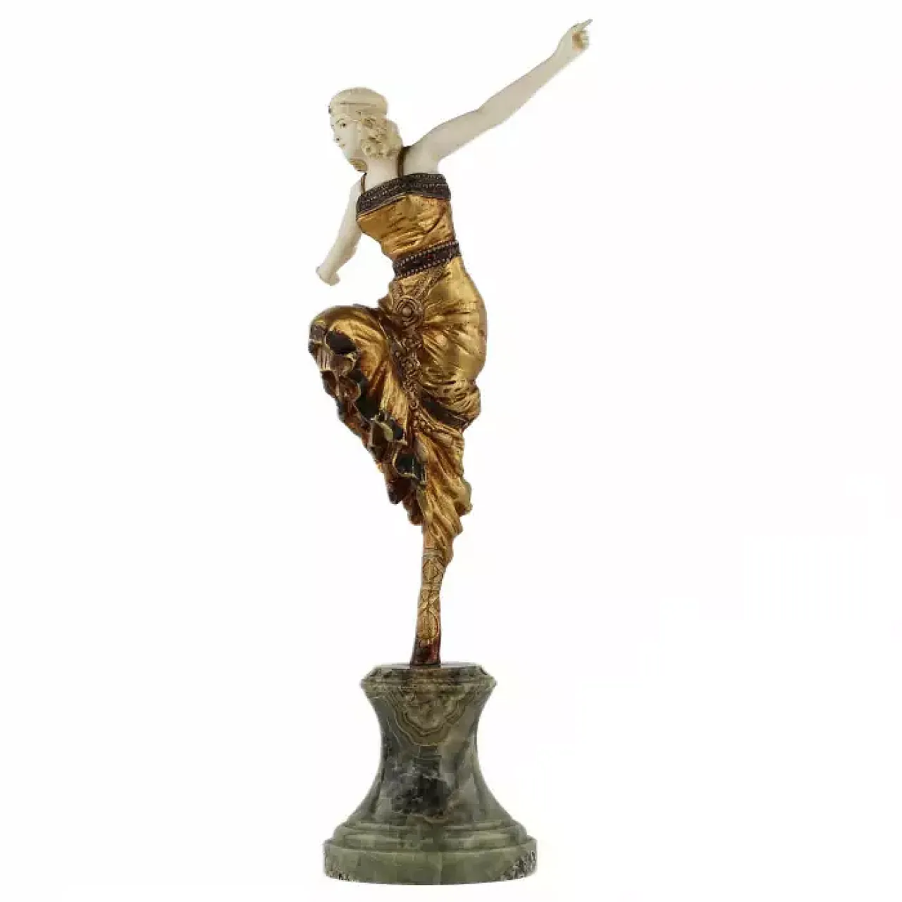 Ballerina russa di Paul Philippe, scultura crisoelefantina, anni '20 2