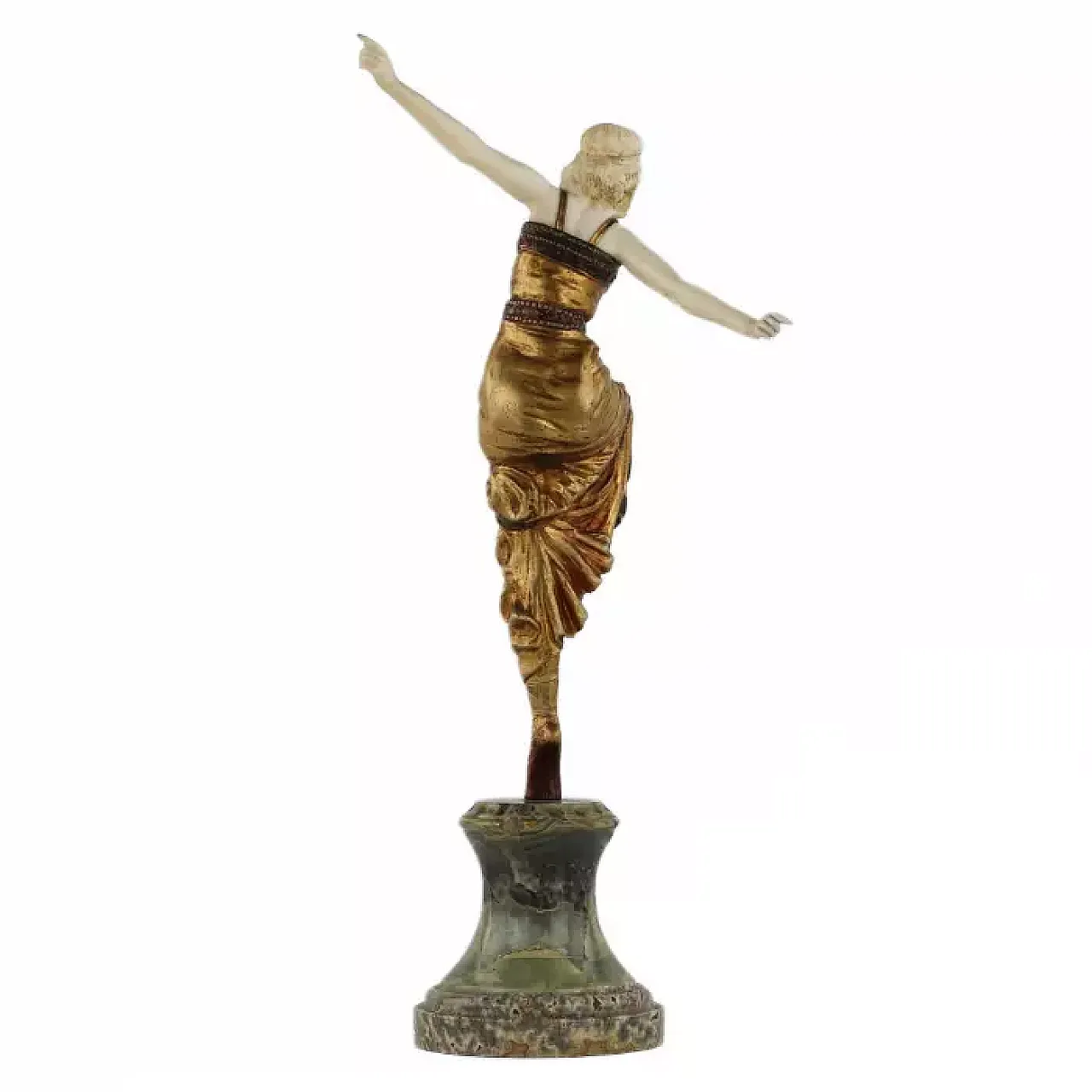 Ballerina russa di Paul Philippe, scultura crisoelefantina, anni '20 4