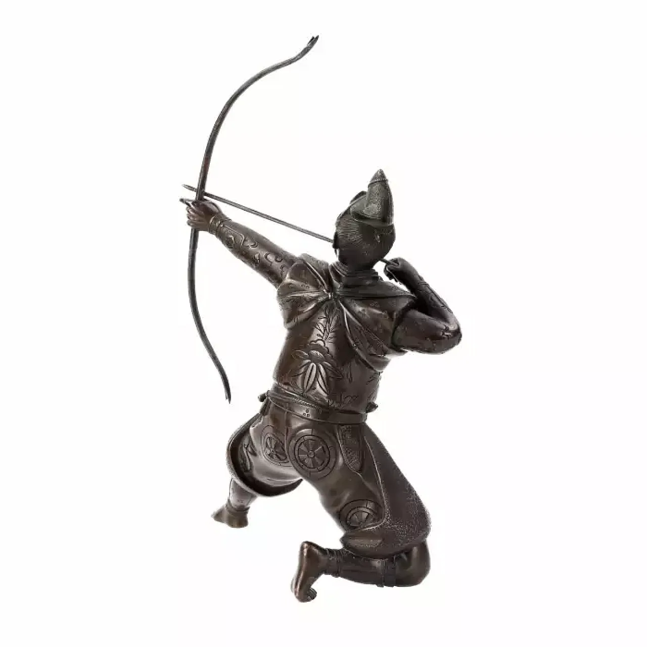 Arciere samurai giapponese in bronzo, '800 5