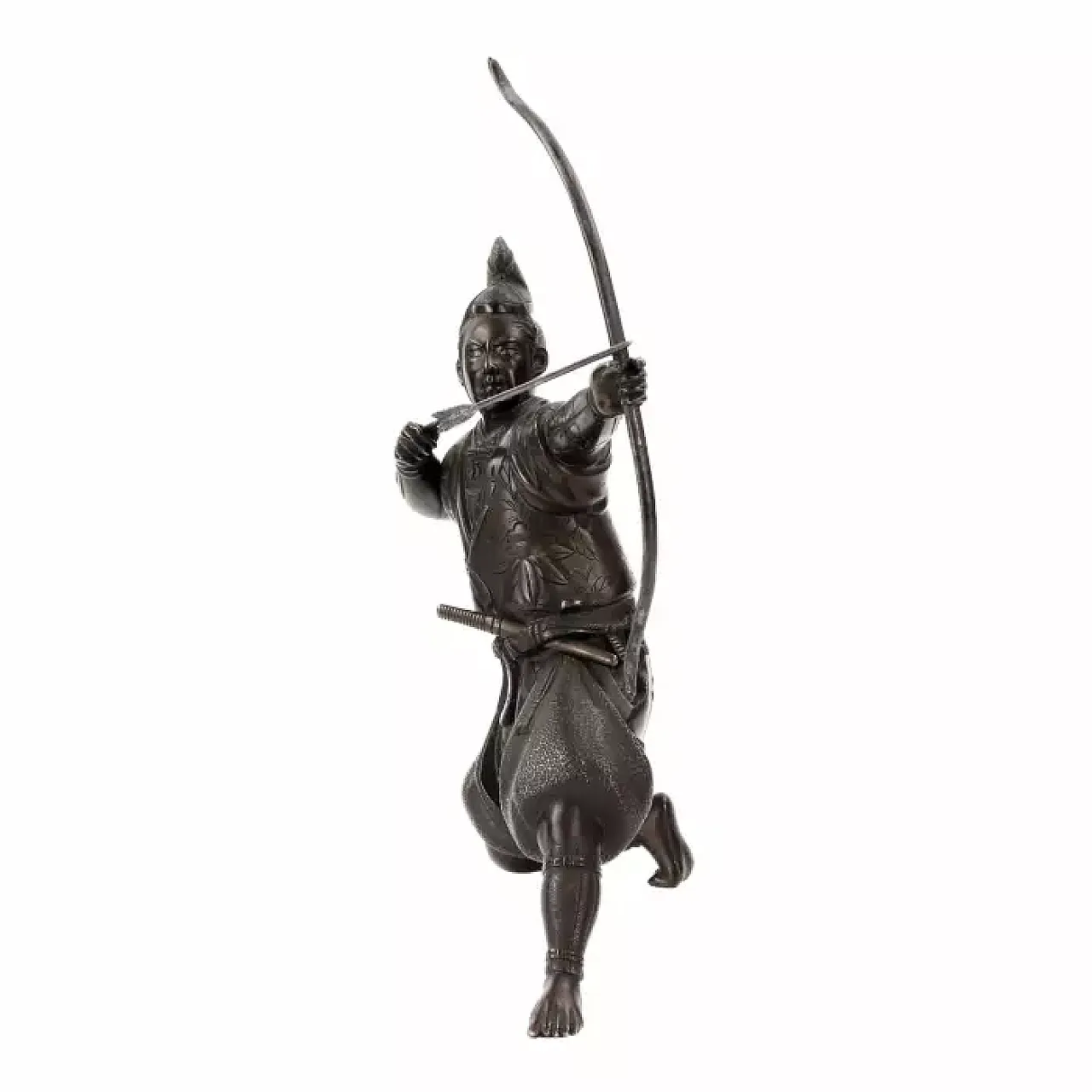 Arciere samurai giapponese in bronzo, '800 6