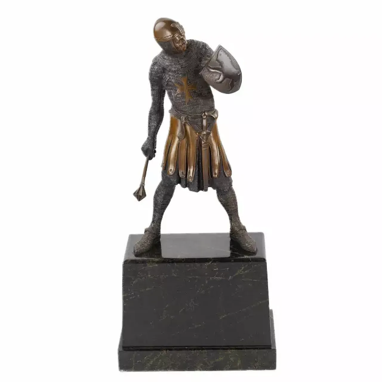 Cavaliere maltese, scultura in bronzo, '900 1