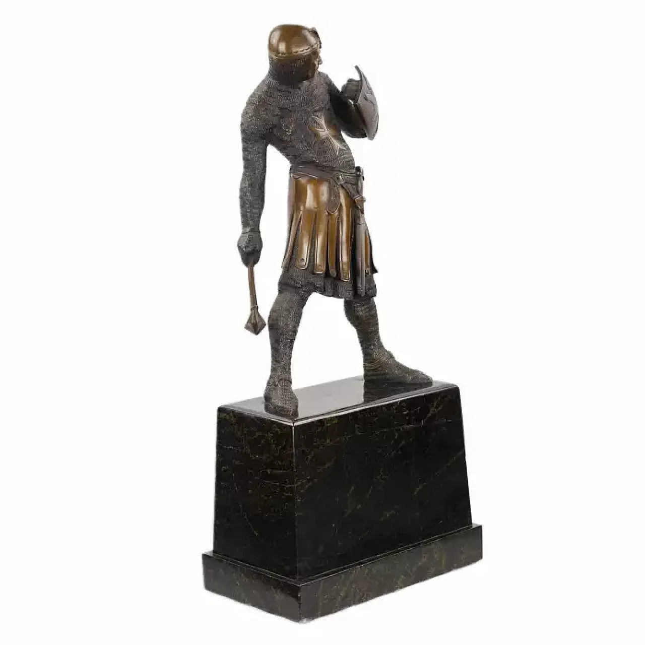 Cavaliere maltese, scultura in bronzo, '900 2