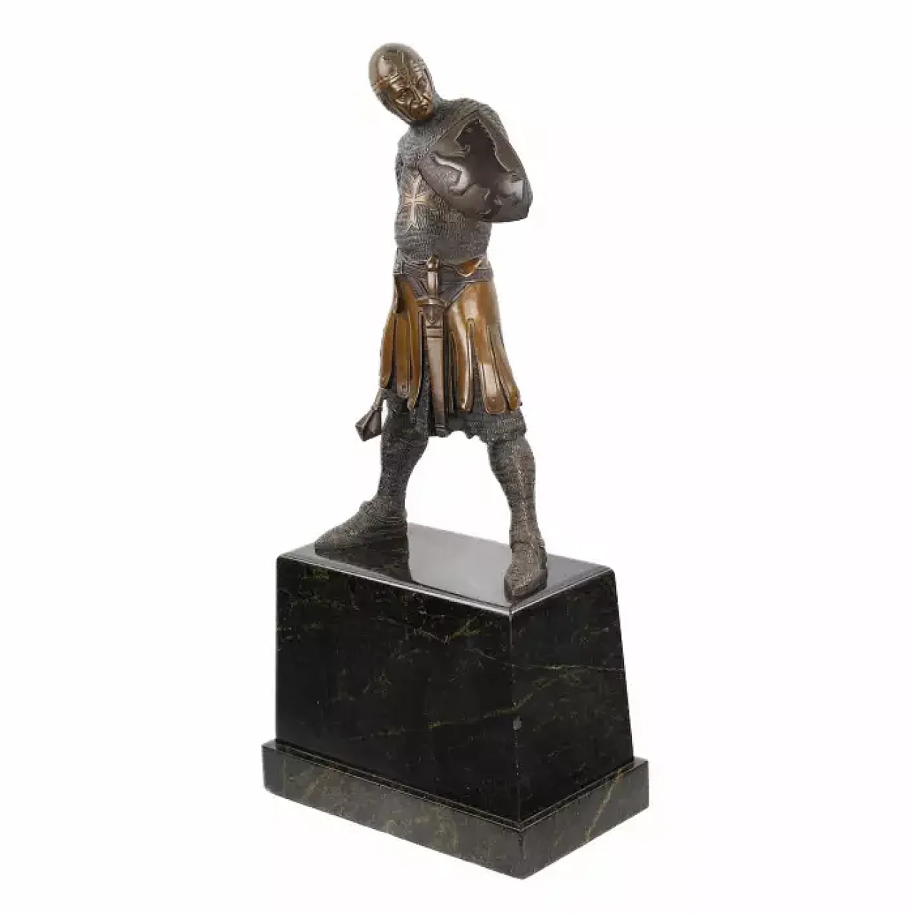 Cavaliere maltese, scultura in bronzo, '900 6