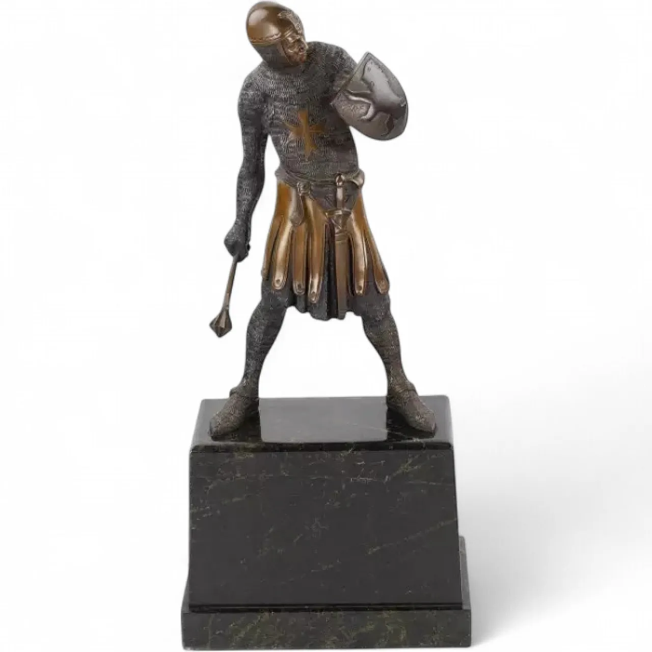 Cavaliere maltese, scultura in bronzo, '900 7