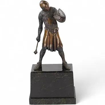 Cavaliere maltese, scultura in bronzo, '900