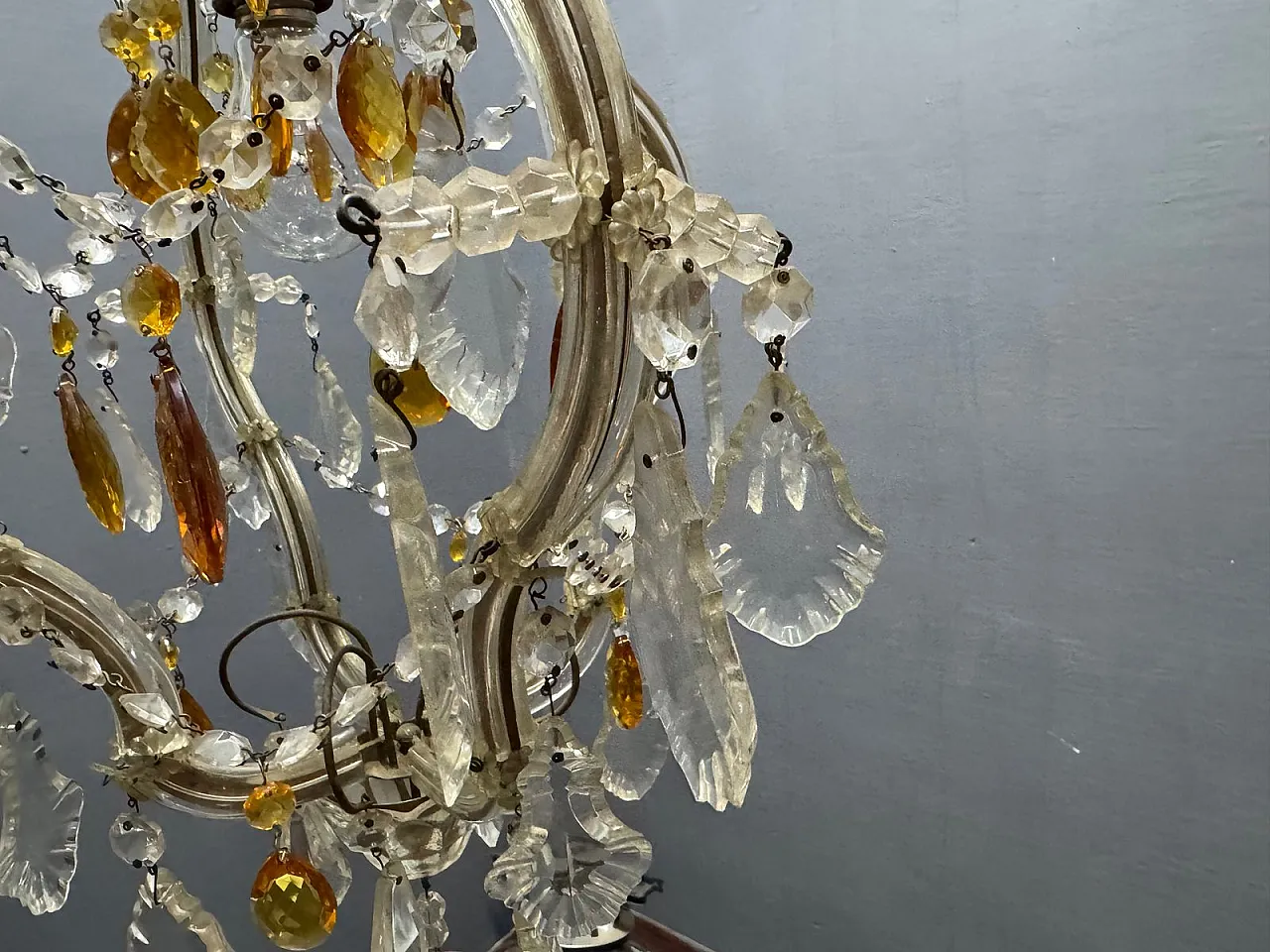 Maria Theresa crystal pendant lamp, 1950s 5