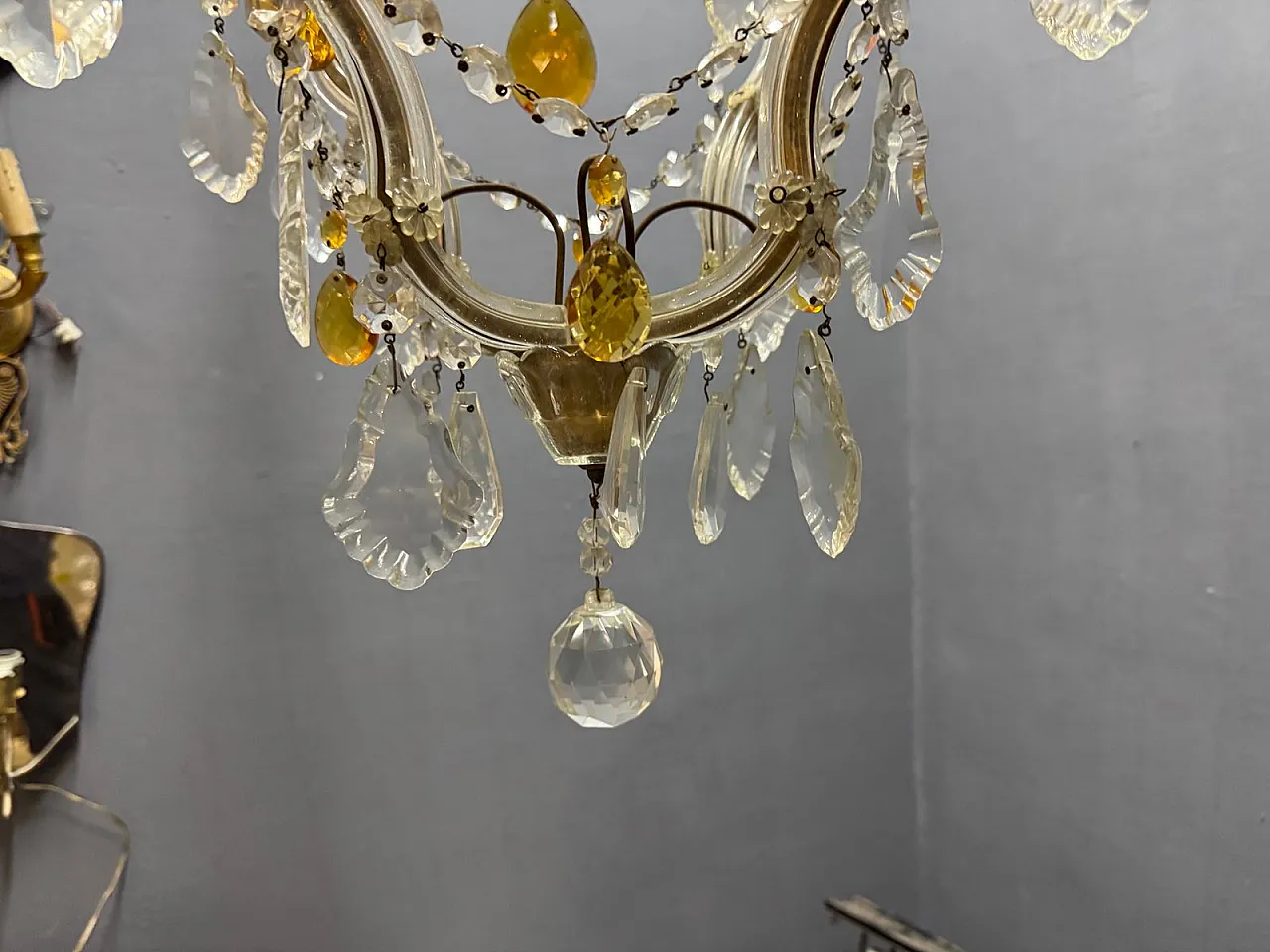Maria Theresa crystal pendant lamp, 1950s 6