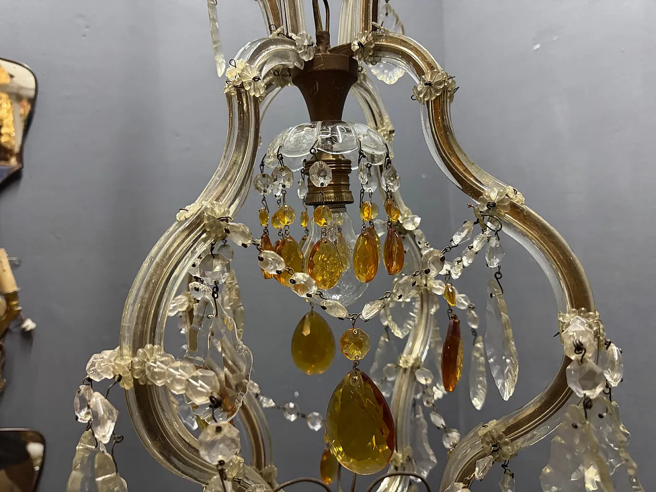 Maria Theresa crystal pendant lamp, 1950s 11