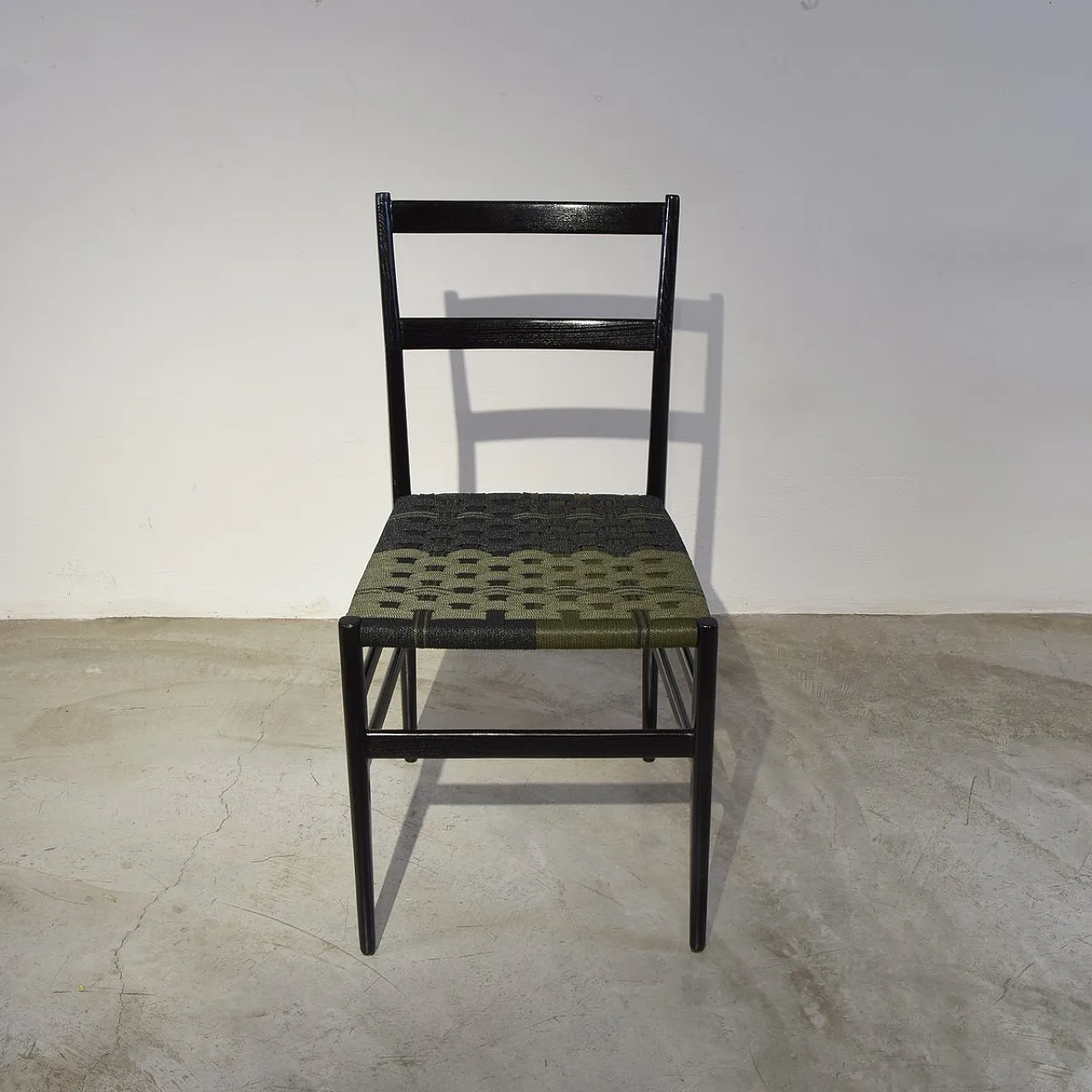 Leggera chair in black lacquered Ash by Gio Ponti for Cassina, 1950s 8
