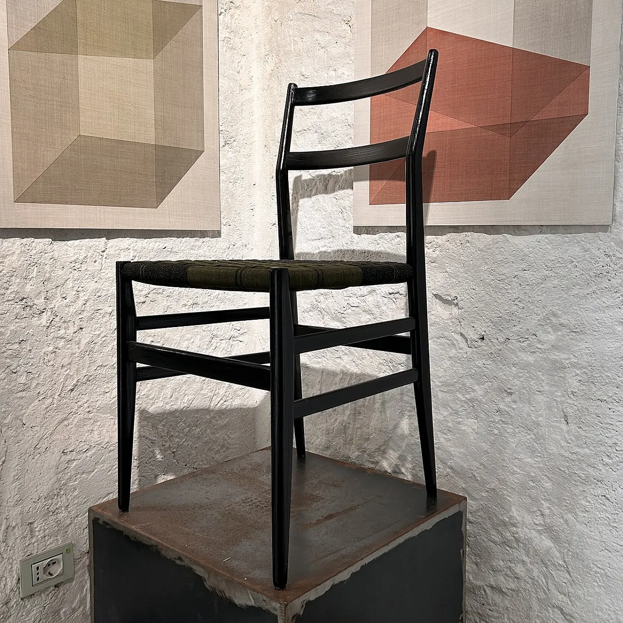 Leggera chair in black lacquered Ash by Gio Ponti for Cassina, 1950s 12