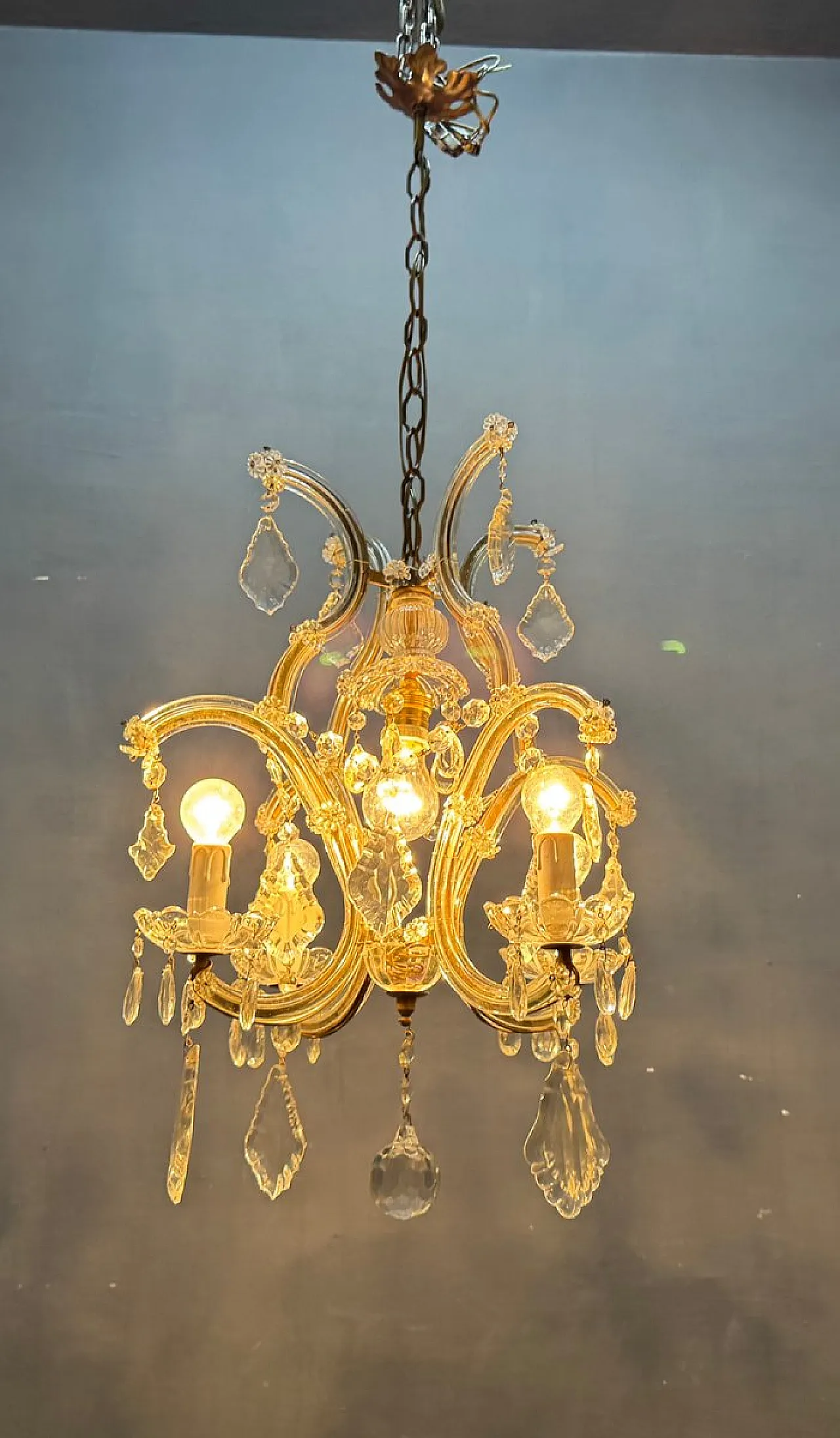 Crystal and Murano glass chandelier, Italy, 1950s 7