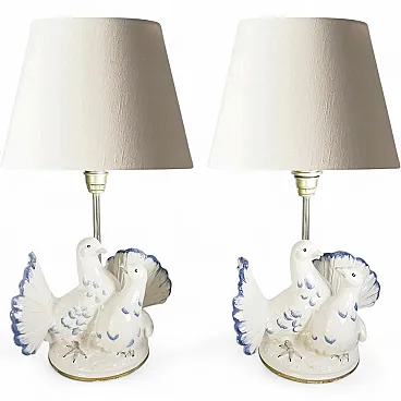 Pair of ceramic table lamps, 1970s
