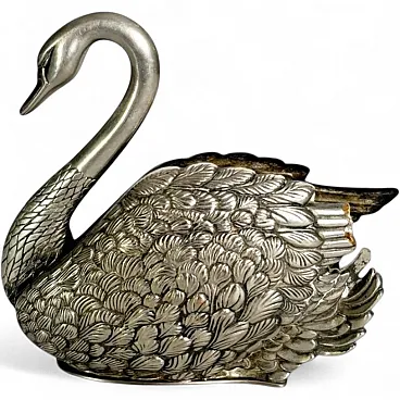 Metal letter holder in the shape of a swan, 1970s