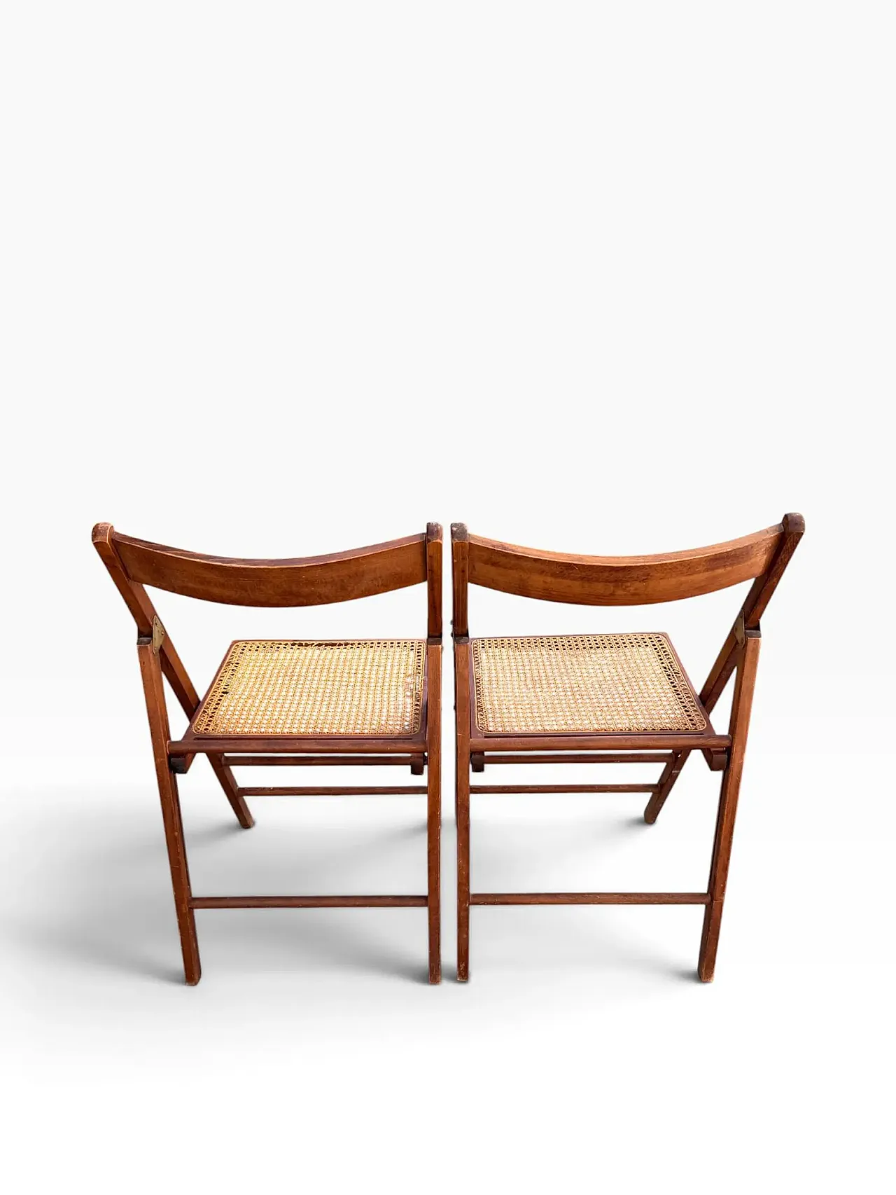 Pair of Habitat wooden and rattan chairs, 1980s 5