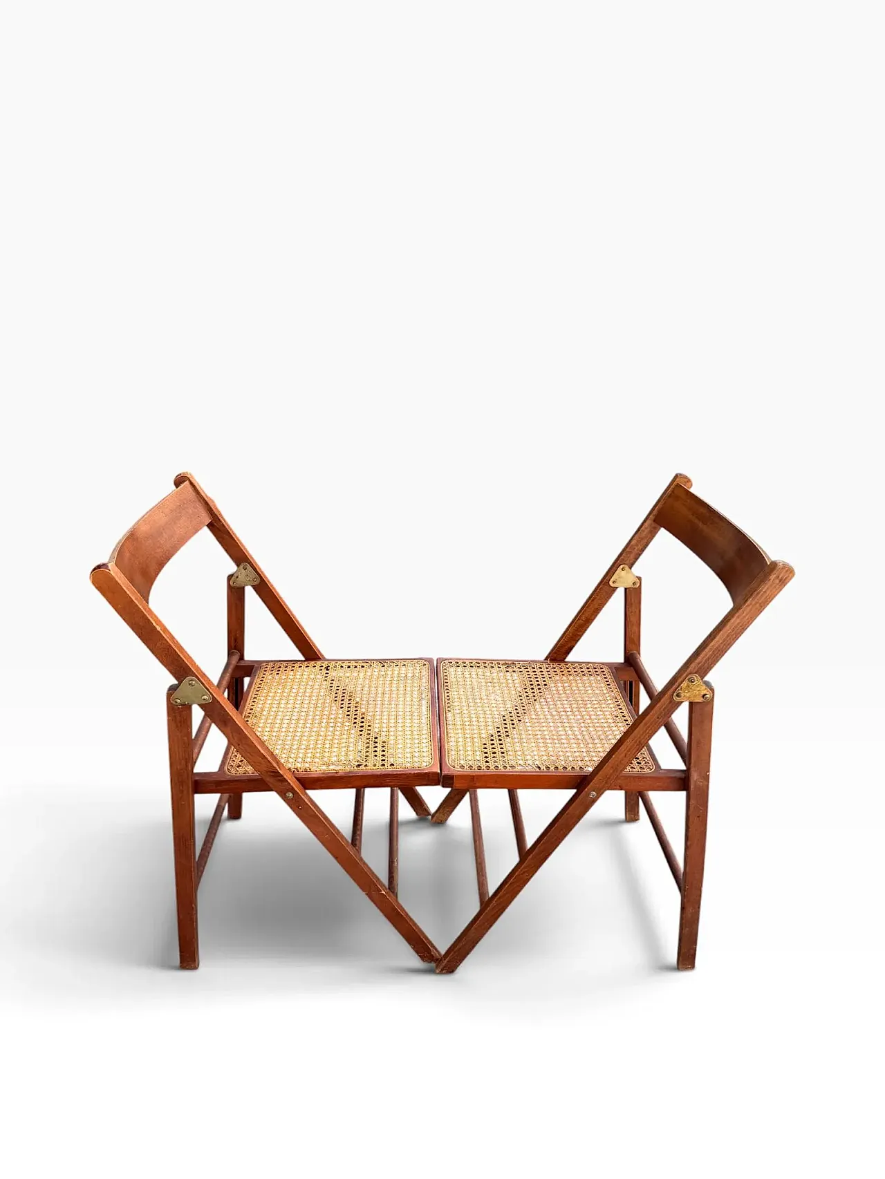 Pair of Habitat wooden and rattan chairs, 1980s 6