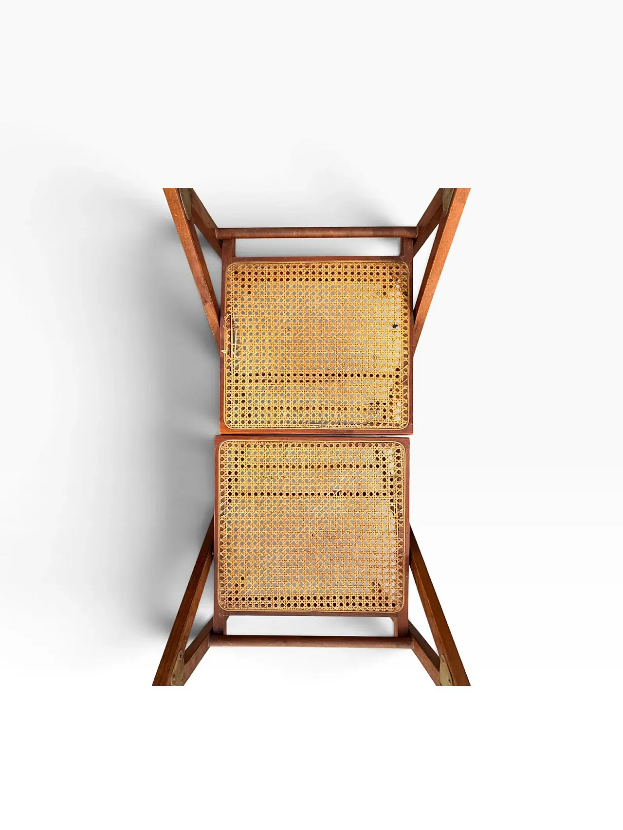 Pair of Habitat wooden and rattan chairs, 1980s 7