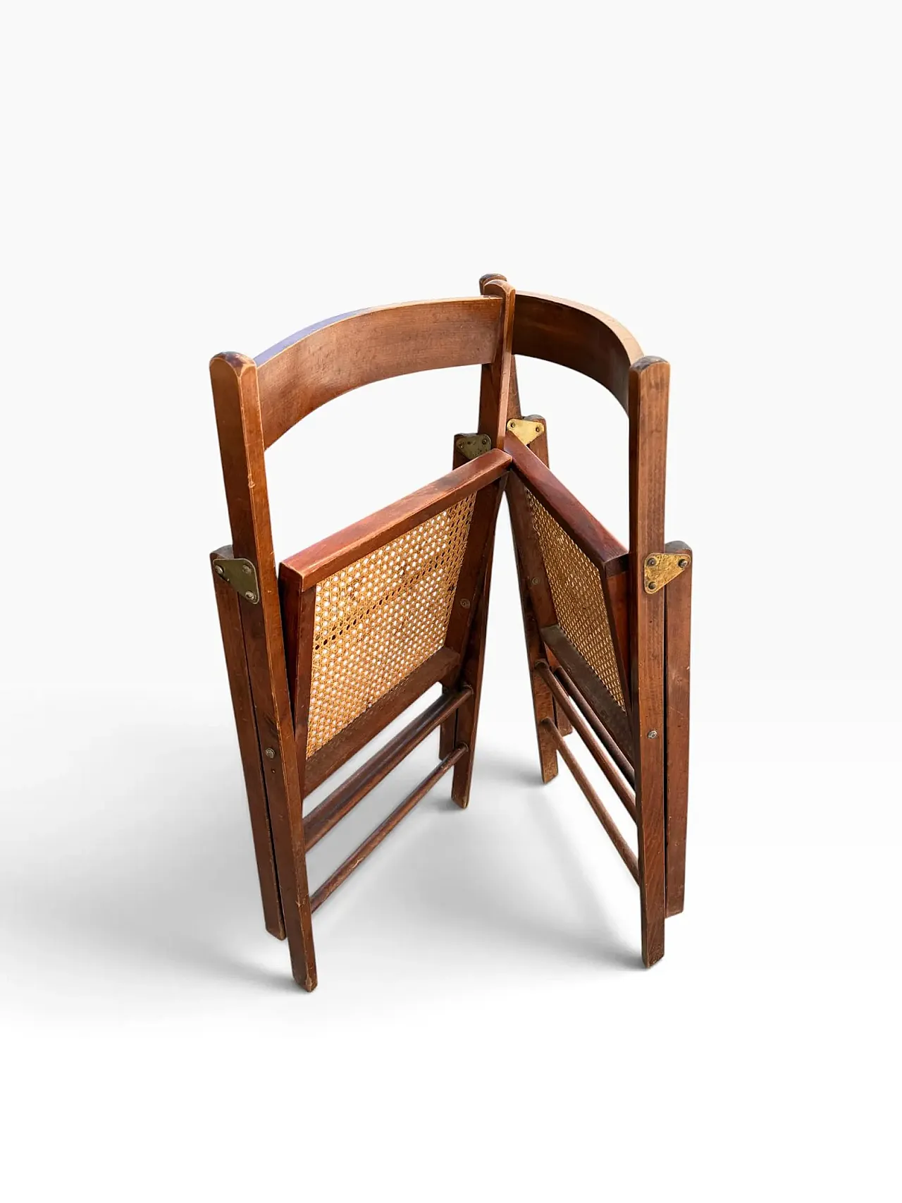 Pair of Habitat wooden and rattan chairs, 1980s 10