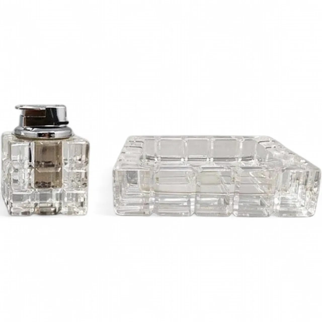 Smoking set in crystal by Colle, 1970s 6