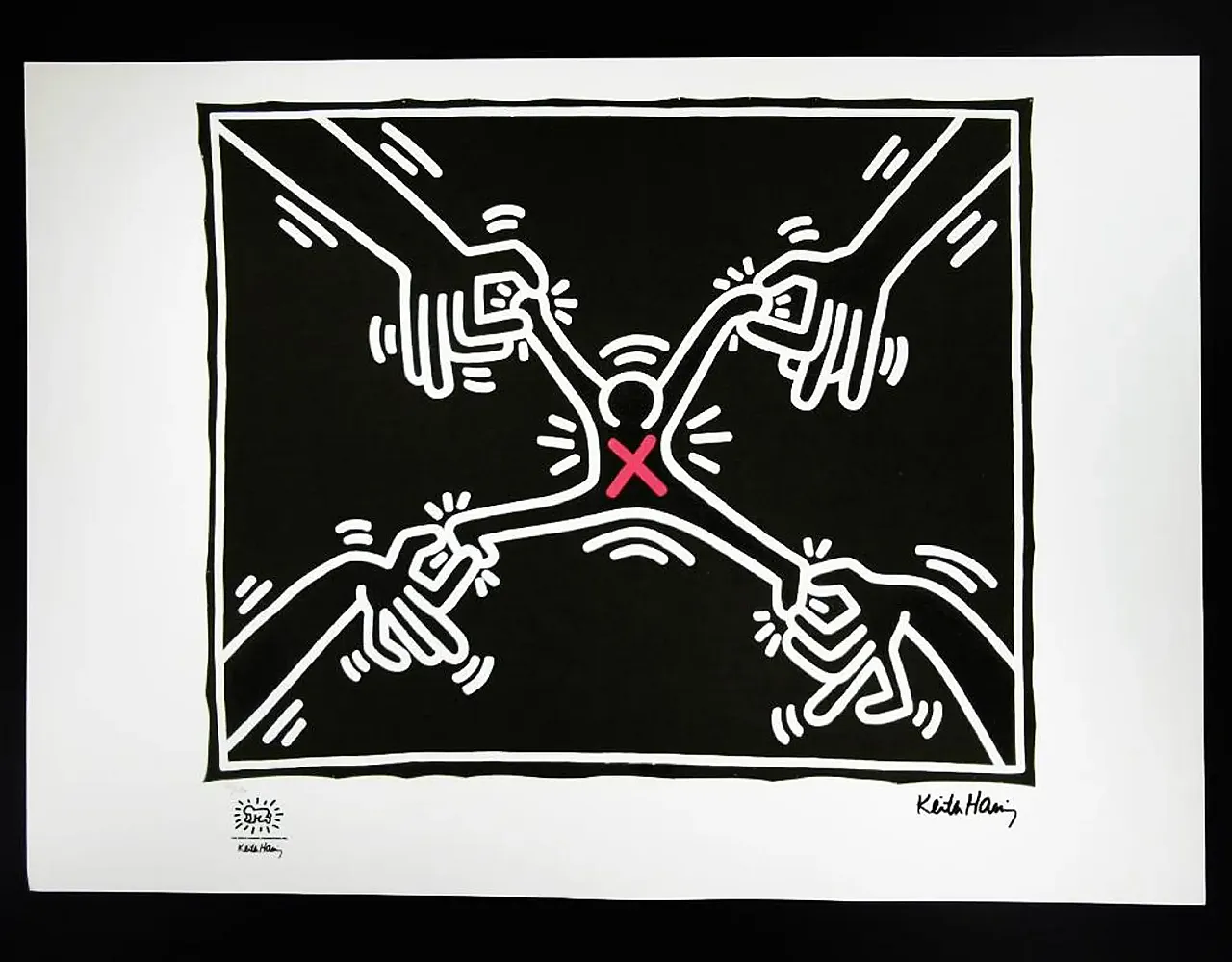 Keith Haring limited edition lithograph numbered in pencil, 1990s 1