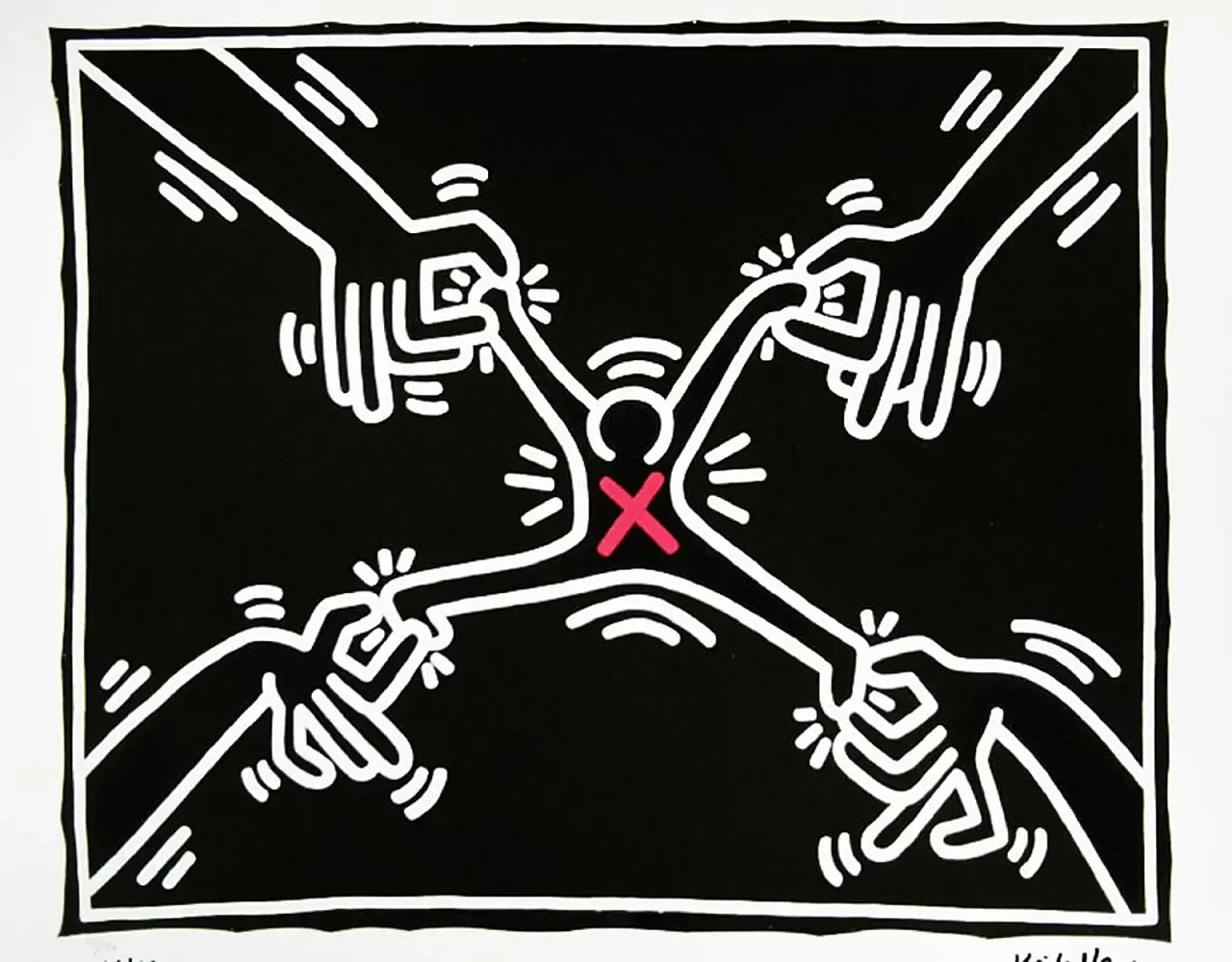 Keith Haring limited edition lithograph numbered in pencil, 1990s 2
