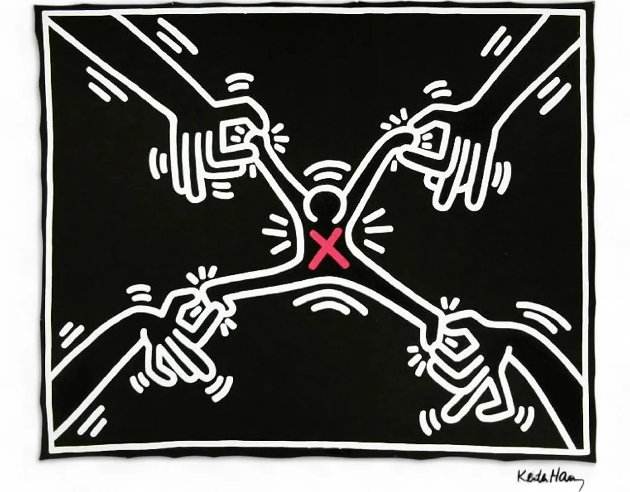 Keith Haring limited edition lithograph numbered in pencil, 1990s 8