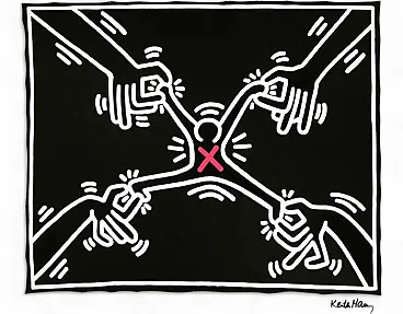 Keith Haring limited edition lithograph numbered in pencil, 1990s