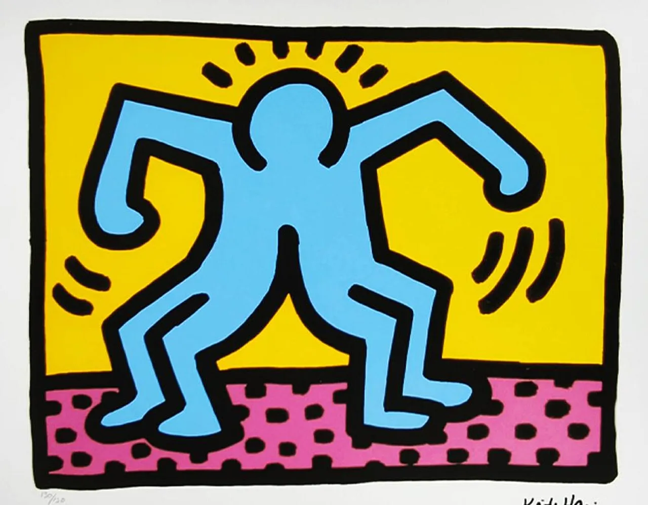 Keith Haring limited edition lithograph numbered in pencil, 1990s 1