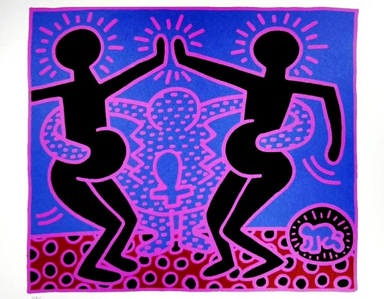 Keith Haring limited edition lithograph numbered, 1990s 1