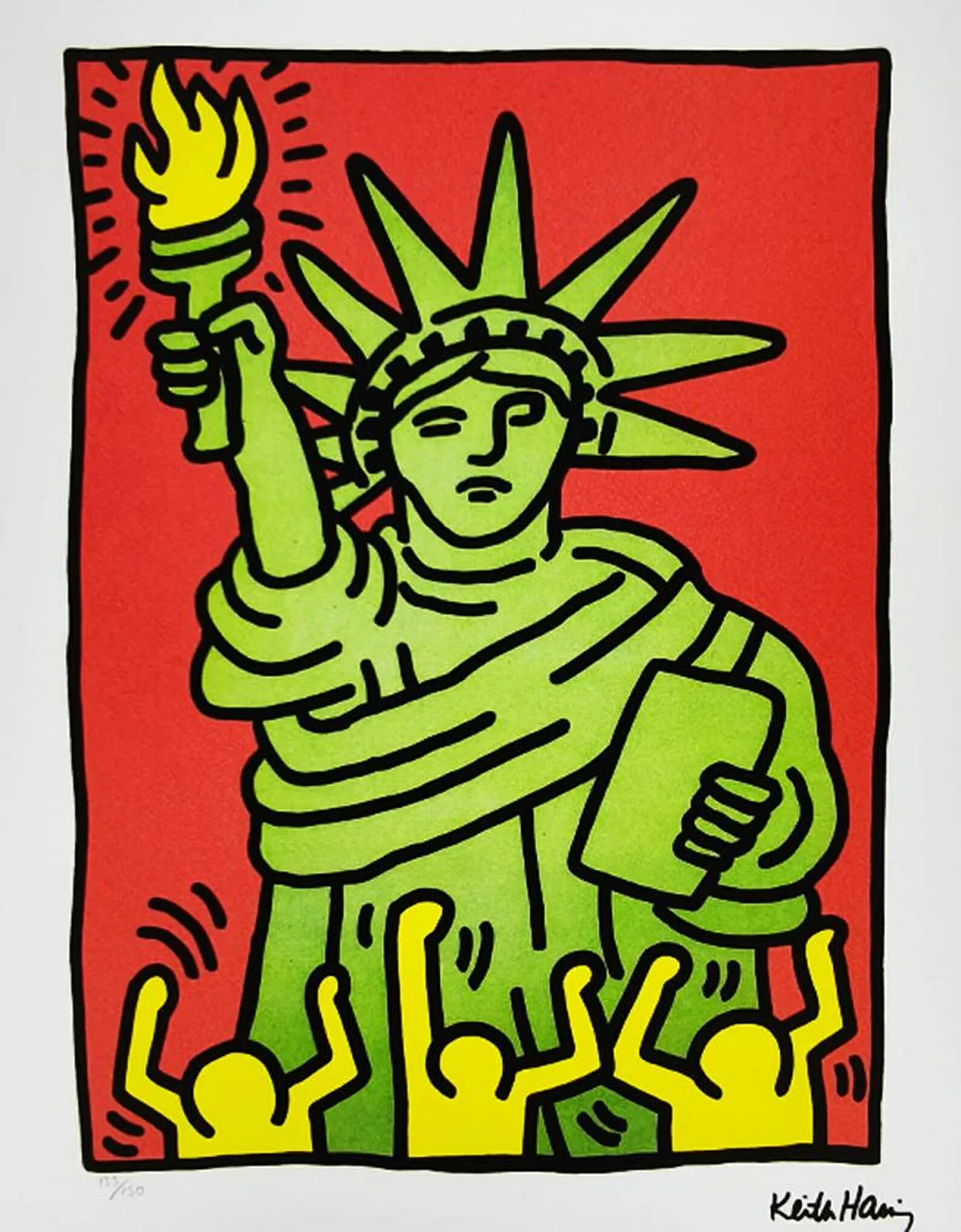 Keith Haring limited edition lithograph numbered, 1990s 2