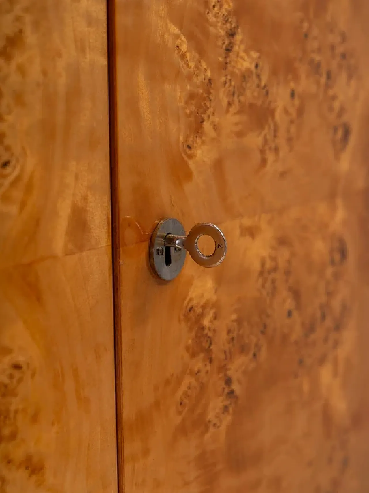 Armadio guardaroba di metà secolo in legno di radica, '900 10