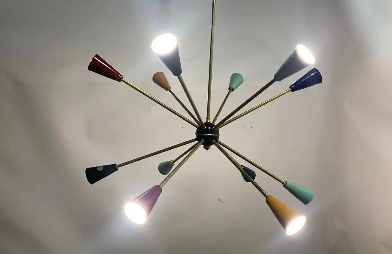 Sputnik pendant lamp by Stilnovo, 1950s 7