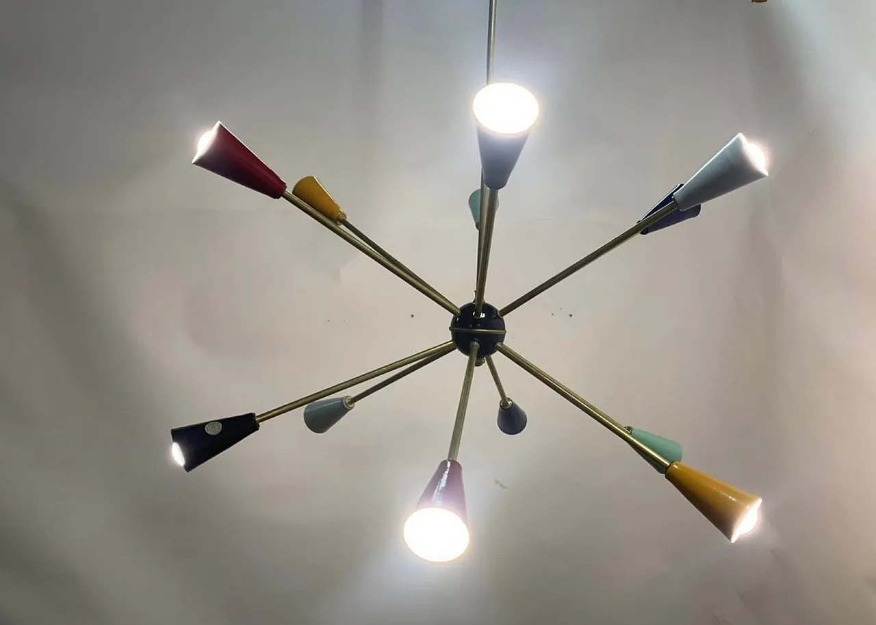Sputnik pendant lamp by Stilnovo, 1950s 8