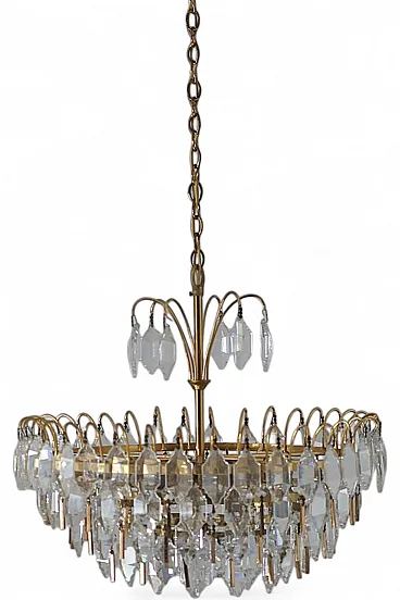 Crystal glass ceiling lamp from Palwa, 1960s