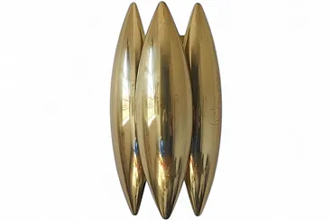 Brass Kastor wall lamp by Jo Hammerborg for Fog & Mørup, 1970s