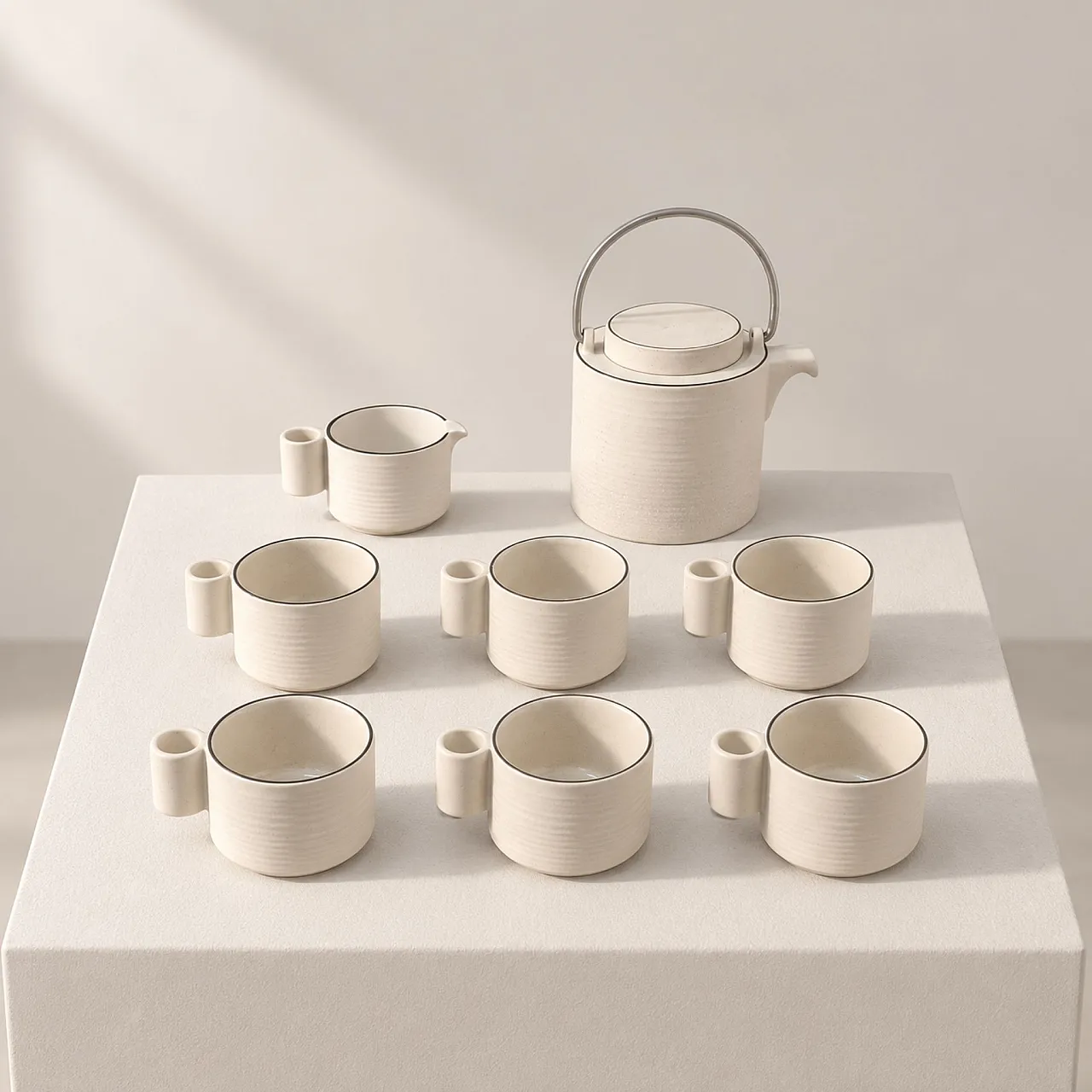 Servizio da tè in ceramica serie gresline by Franco Pozzi, Italia, '70 2