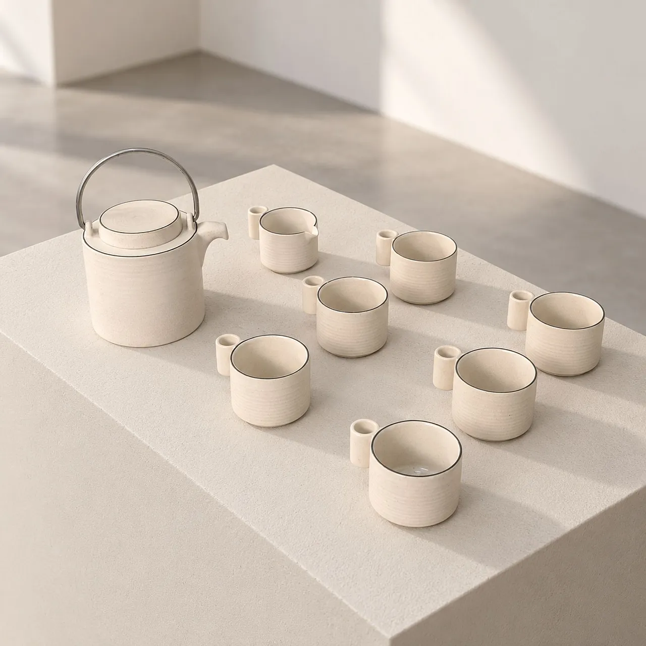 Servizio da tè in ceramica serie gresline by Franco Pozzi, Italia, '70 7