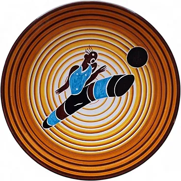 Footballer late by Dante Baldelli for Rometti Ceramiche, 1970s