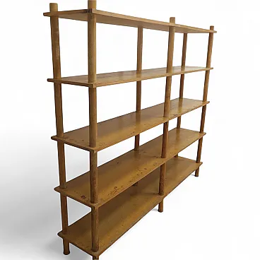 Freestanding bookshelf in oak with five long shelves, 1960s