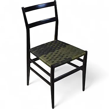 Leggera chair in black lacquered Ash by Gio Ponti for Cassina, 1950s