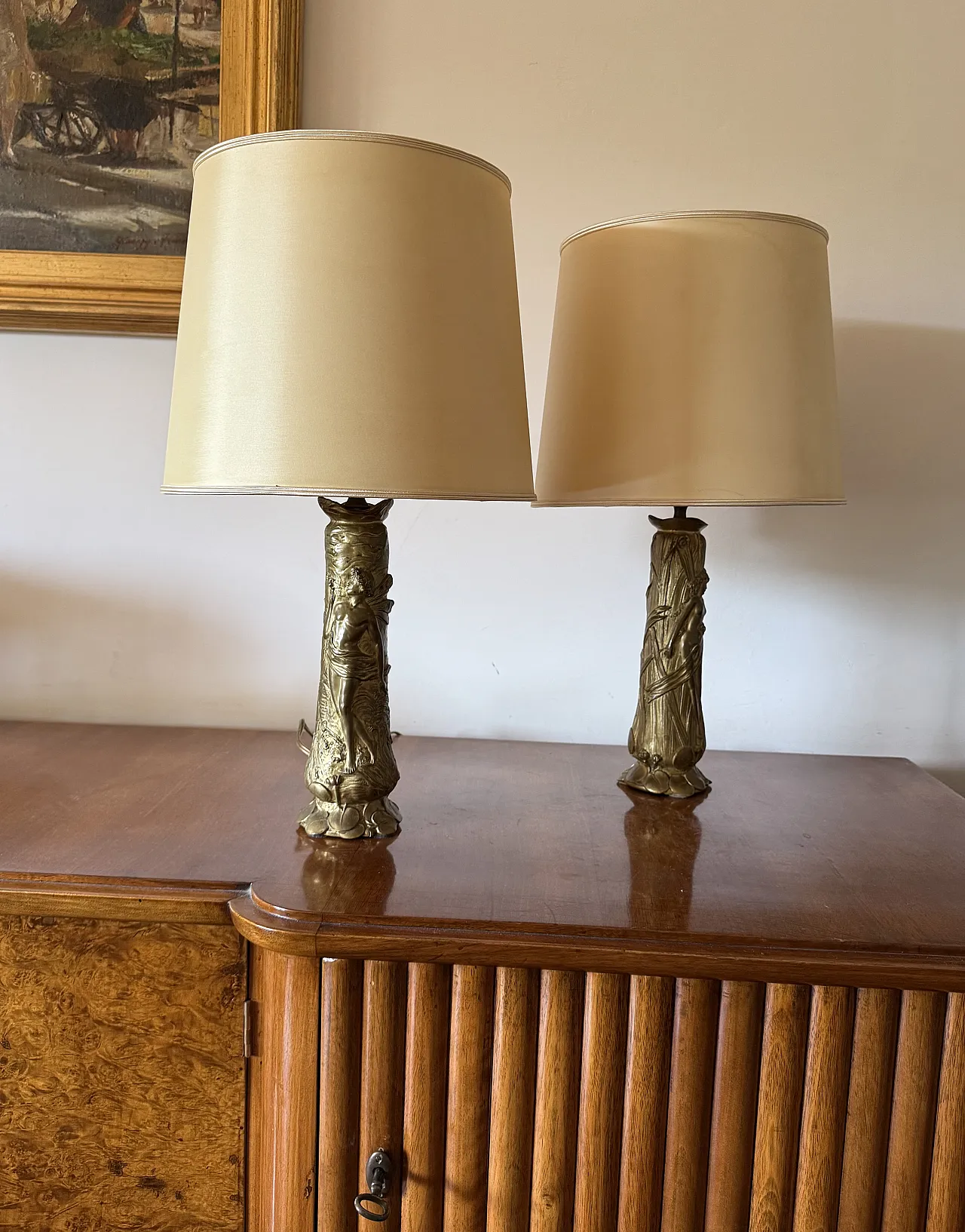 Pair of Art Nouveau table lamps, Paul Louchet, France, ca. 1900s 2