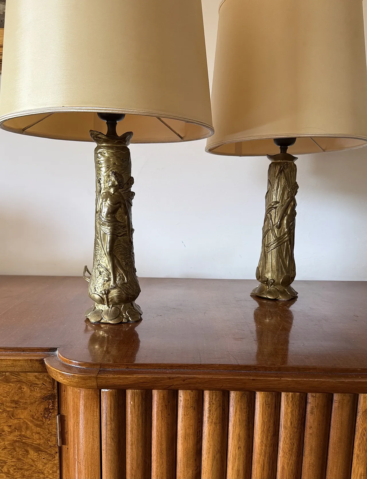 Pair of Art Nouveau table lamps, Paul Louchet, France, ca. 1900s 3