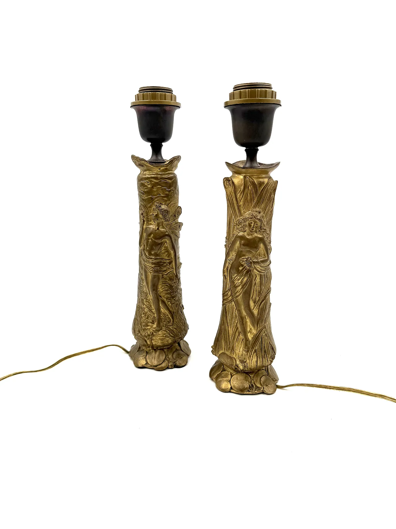 Pair of Art Nouveau table lamps, Paul Louchet, France, ca. 1900s 5