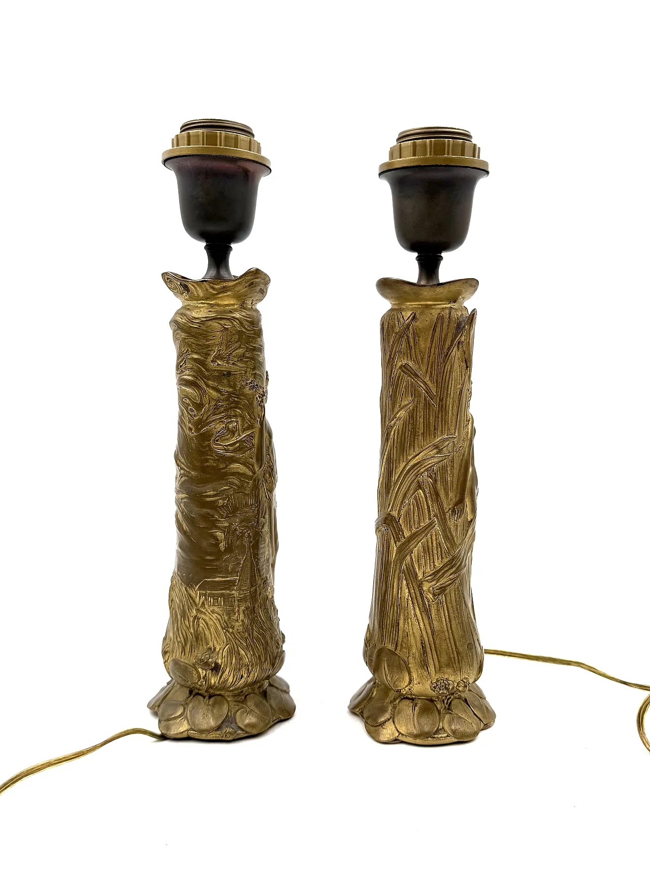 Pair of Art Nouveau table lamps, Paul Louchet, France, ca. 1900s 7