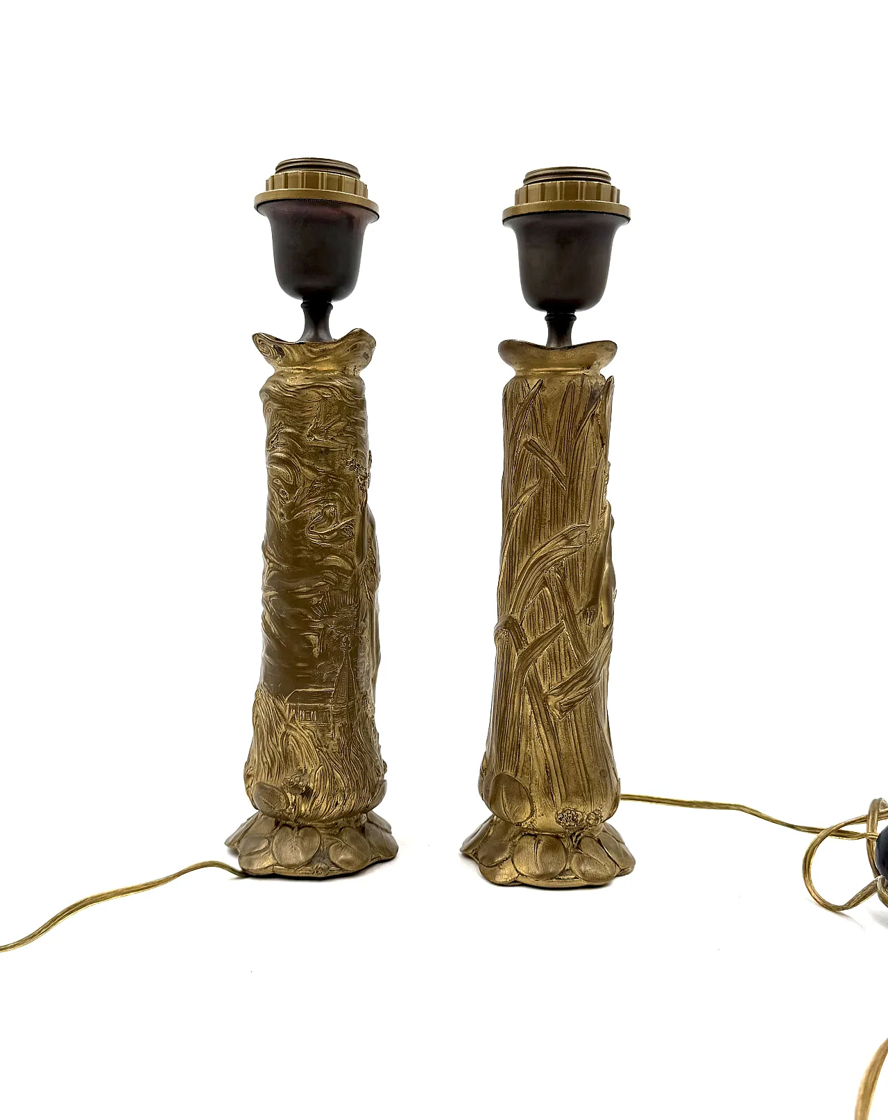 Pair of Art Nouveau table lamps, Paul Louchet, France, ca. 1900s 8