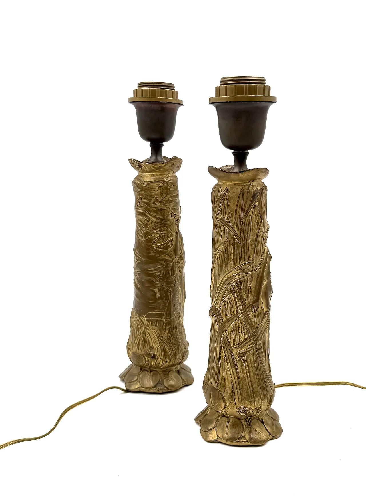 Pair of Art Nouveau table lamps, Paul Louchet, France, ca. 1900s 9