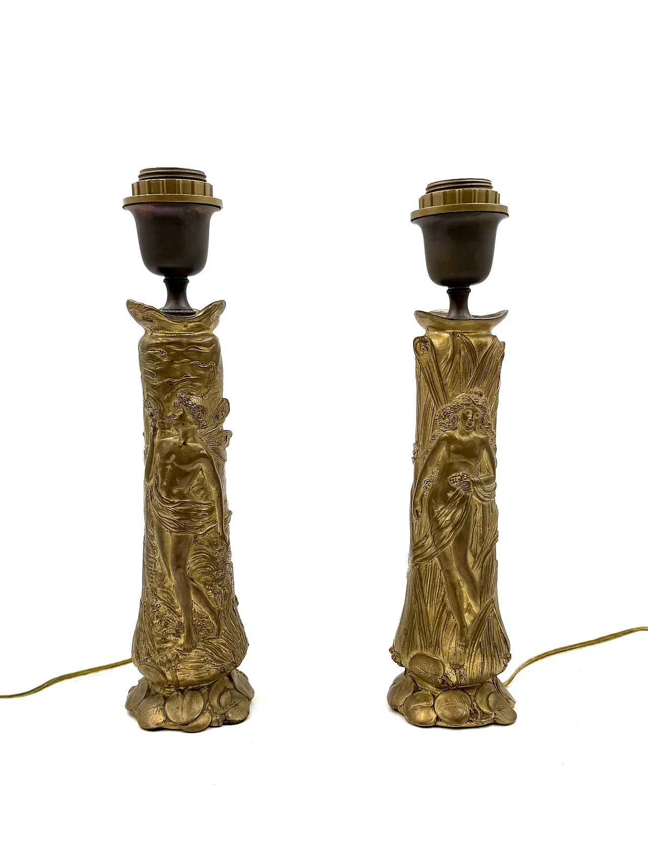 Pair of Art Nouveau table lamps, Paul Louchet, France, ca. 1900s 12